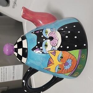 Wilson & Louis Hand Painted Cat Teapot
